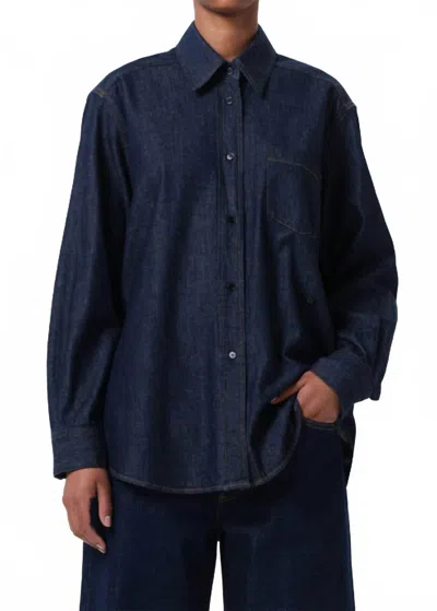 Agolde Kaelin Shirt In Dice In Blue