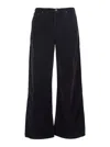 Agolde 'keira' Brown Pants With Belt Loops And Wide Leg In Corduroy Woman In Black
