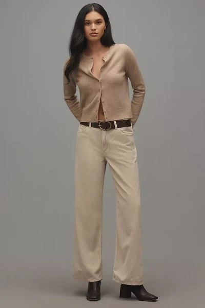 Agolde Keira Corduroy Low-rise Wide-leg Jeans In Nude
