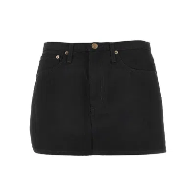 Agolde Belted Midi Skirt In Black