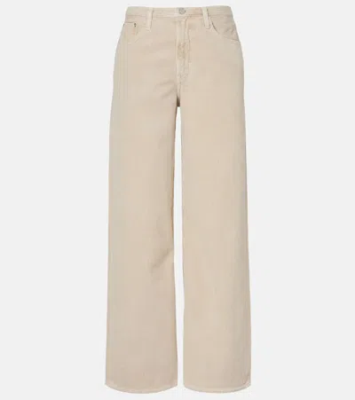 Agolde Keira High-rise Cotton Corduroy Wide-leg Pants In Neutral