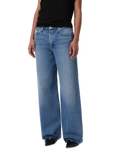 Agolde Keira Low Rise Baggy Jeans In Blue