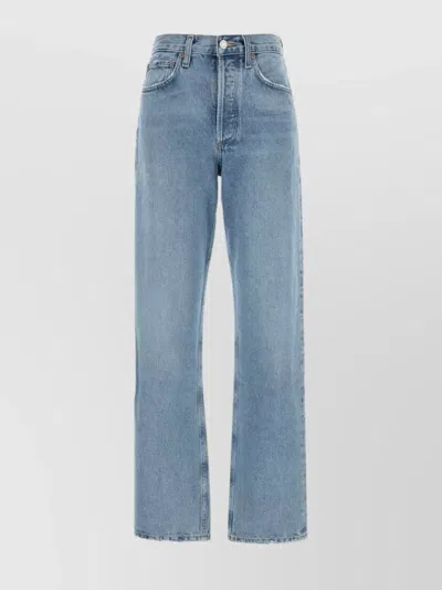 Agolde Kelly Denim Jeans Raw Hem In Blue
