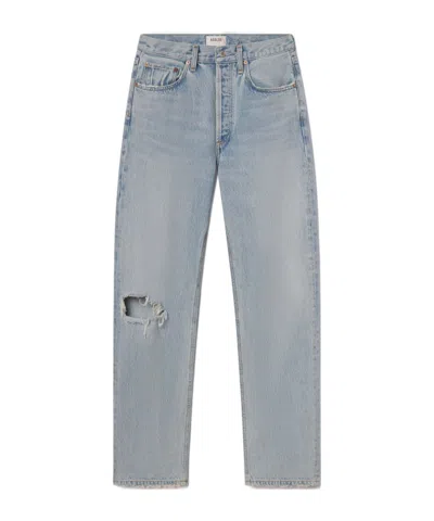 Agolde Kelly Distressed High-rise Straight-leg Jeans