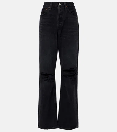 AGOLDE KELLY HIGH-RISE DISTRESSED STRAIGHT JEANS