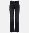 Agolde Valen Mid-rise Straight-leg Denim Trousers In Black