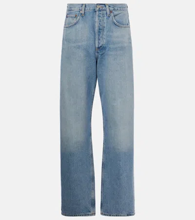 Agolde Kelly Jean High-rise Straight Jeans In Blue