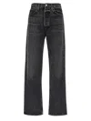 Agolde Dame Cuffed Organic Cotton Wide Leg Jeans In Black
