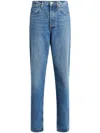 Agolde Womens Silence Riley High-rise Straight-leg Stretch-organic-denim Jeans In Blue