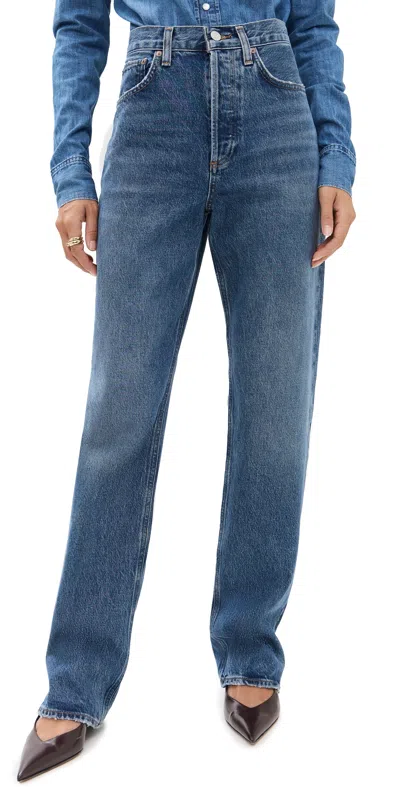 Agolde Kelly Jeans: High Rise Relaxed Straight Essence