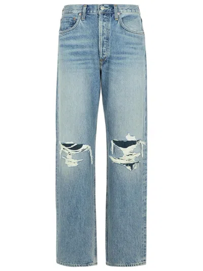 AGOLDE AGOLDE 'KELLY' LIGHT BLUE DENIM JEANS