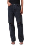 Agolde Kelly Ripped High Waist Relaxed Straight Leg Jeans In Fuse