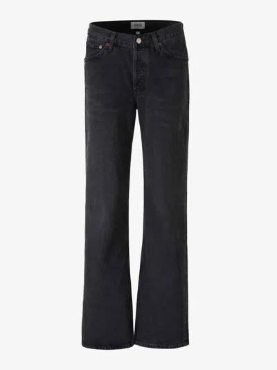Agolde Kelly Straight Jeans In Black