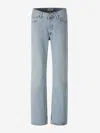 Agolde Straight Leg Denim Trousers With Belt Loops In Denim Light Blue