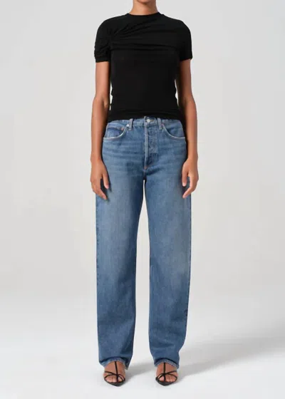 Agolde Kelly Ultra High Waist Straight Leg Jean In Essence In Blue