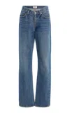 Agolde Kelly V-waist Stretch High-rise Straight-leg Jeans In Medium Wash
