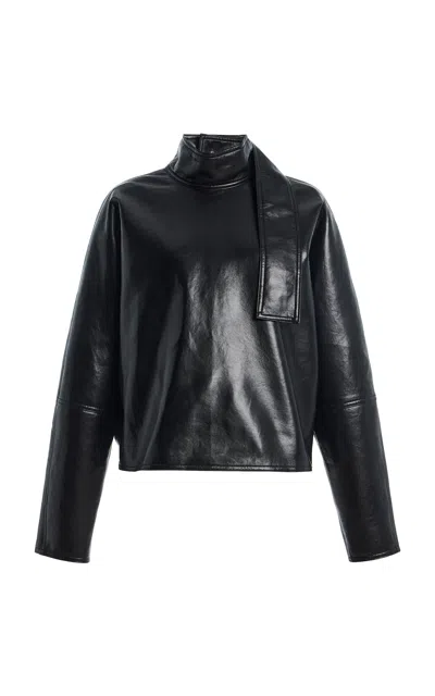 Agolde Kembra Leather Top In Black