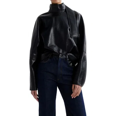Agolde Kembra Recycled Leather Top In Black