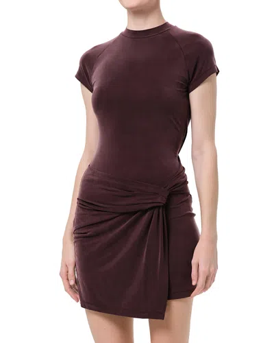 Agolde Kerri Draped Overlay Mini Dress In Purple
