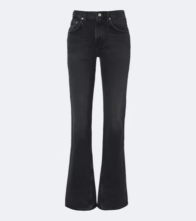 Agolde Kick Boot Bootcut Jeans In Black