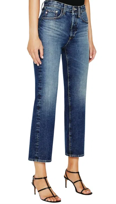 Agolde Kinsley High Rise Pop Crop Jeans In Voit In Blue
