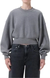 Agolde Kit Cotton Fleece Crop Sweatshirt In Gray