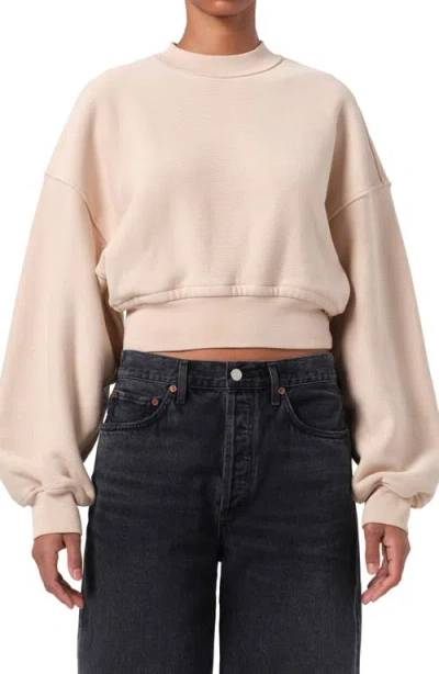 AGOLDE AGOLDE KIT COTTON FLEECE CROP SWEATSHIRT