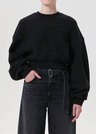 Agolde Kit Long-sleeve Sweatshirt In Black
