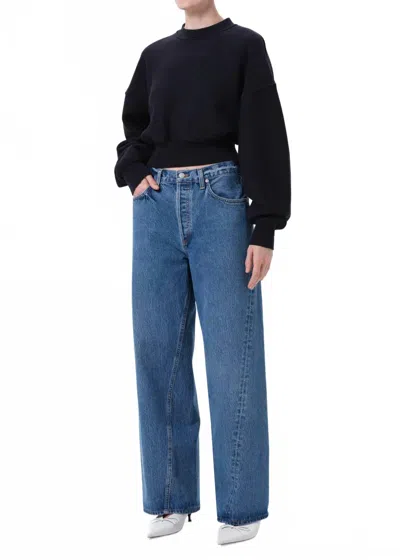 Agolde Kit Modern Sweatshirt In Mirage In Blue