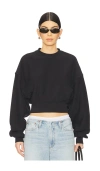 Agolde Mari Cropped Hoodie Marker In Black