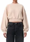 Agolde Kit Cotton Fleece Crop Sweatshirt In Multi