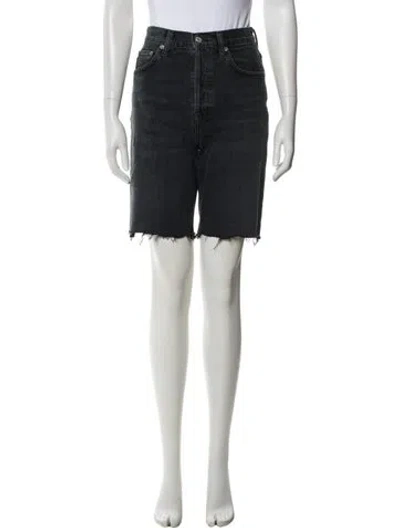 Pre-owned Agolde Knee-length Shorts In Black