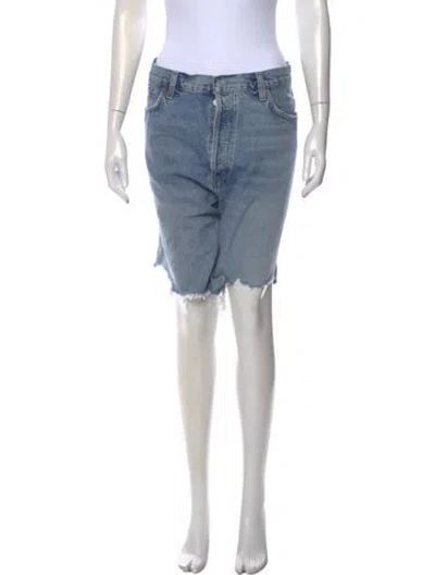 Pre-owned Agolde Knee-length Shorts In Blue