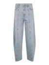 Agolde Luna Pieced High Waist Raw Hem Barrel Jeans In Azul
