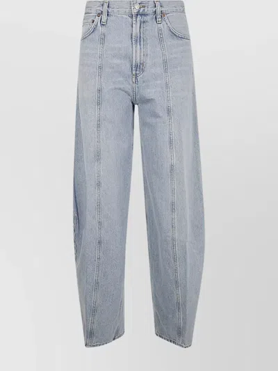 Agolde Kristen Jeans Belt Loops Contrast Stitching In Blue