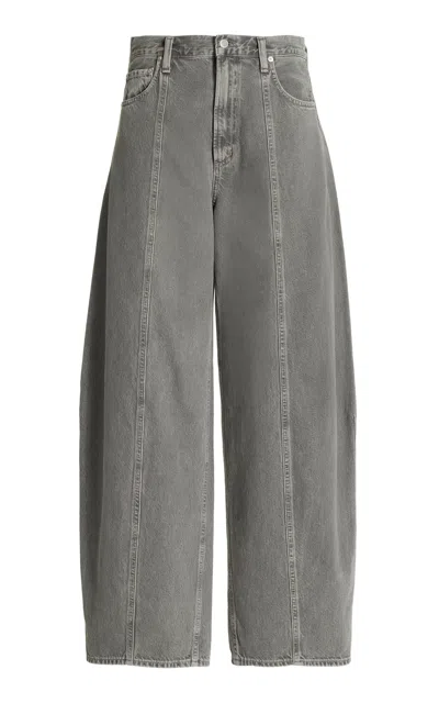 Agolde Kristen Rigid High-rise Tapered-leg Jeans In Grey