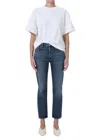Agolde Kye Mid Rise Straight Crop Jeans In Control In Multi