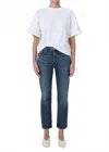 Agolde Kye Mid Rise Straight Crop Jeans In Control In Multi