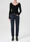 Agolde Kye Mid Rise Straight Crop Jeans In Anthem