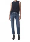 Agolde Kye Mid Rise Straight Crop Jeans In Notion