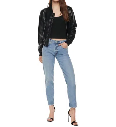 Agolde Kye Mid Rise Straight Cropped Jeans In Foreseen In Multi