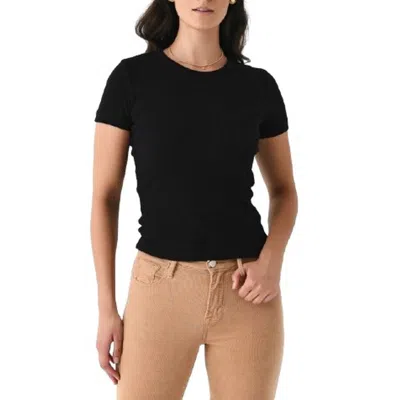 AGOLDE AGOLDE LADIES BLACK ARLO RIB POCKET TEE