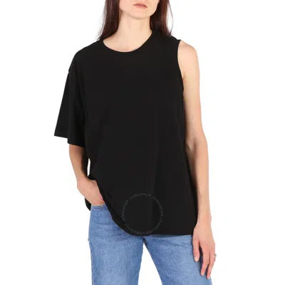 Agolde Ladies Black Della Asymmetrical T-shirt