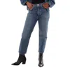 Agolde Ladies Imagine Med Dark Indigo 90s Crop Mid Rise Straight Jeans In Blue