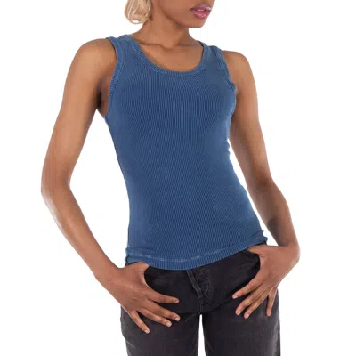 Agolde Ladies Indigo Poppy Ribbed Jersey Tank In Blue