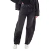 Agolde Ladies Possess Luna High Rise Pieced Taper Jeans In Black