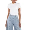 Agolde Arlo Rib-knit Pocket Tee In White