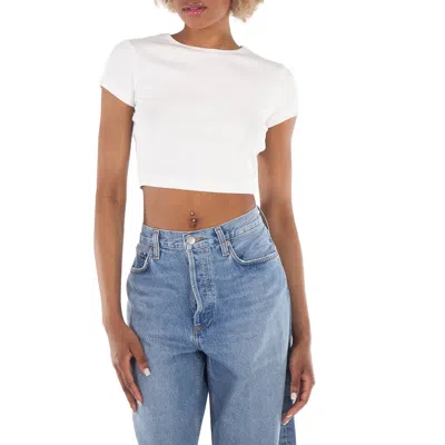 Agolde Ladies White Savannah Cropped Tee