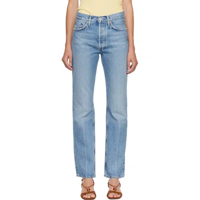 Agolde Lana Button Jeans In Blue