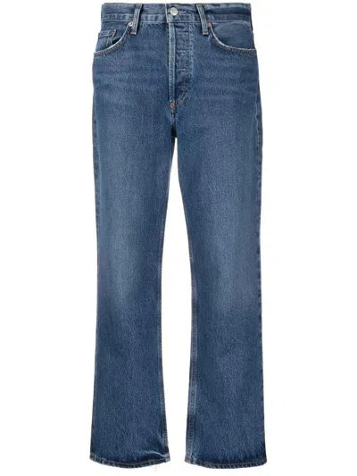 Agolde Lana Crop In Pattern In Blue